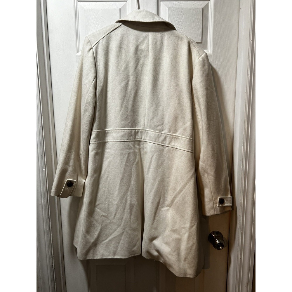 Euc Old Navy Peacoat Womens White Double Breasted Button Up Coat Long Size XL - Picture 6 of 6